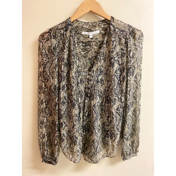 Veronica Beard Lowell Snake Print Silk Blouse - Picture 5 of 13